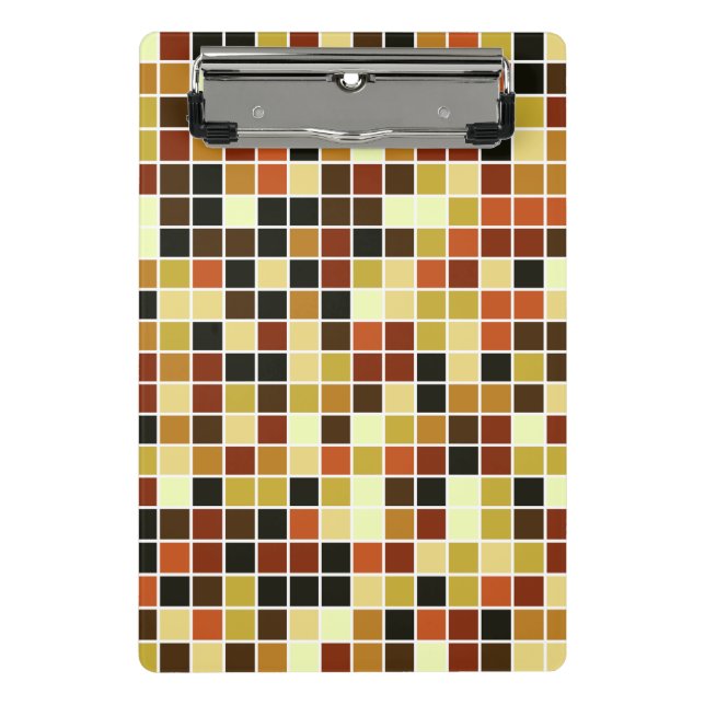 Mini Prancheta Azulejos de Piscina, Azulejos Mosaico Marrom, Padr (Frente)