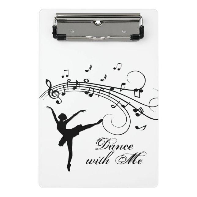 Mini Prancheta Bailarina Dança comigo Nota Musical (Frente)