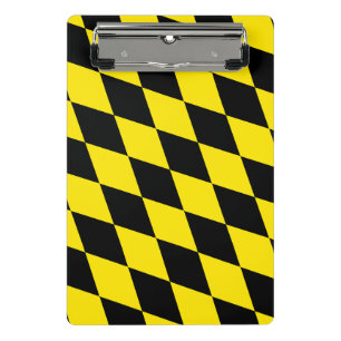Mini Prancheta Bandeira da Baviera em Diamante Preto e Amarelo