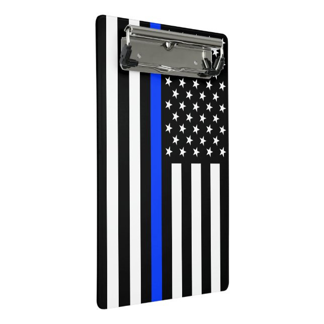 Mini Prancheta Bandeira da Polícia Thin Blue Line (Inclinado)