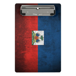 Mini Prancheta Bandeira do Grunge de Haiti