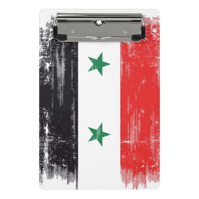 Mini Prancheta Bandeira do Grunge de Syria. (Frente)