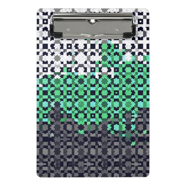Mini Prancheta Bandeira do Orgulho Neutrois Abstrata Pixelada Tri (Frente)