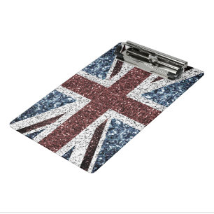Mini Prancheta Bandeira do Reino Unido Vintage russo brilha