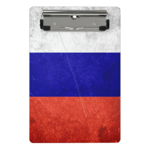 Mini Prancheta Bandeira do russo do Grunge