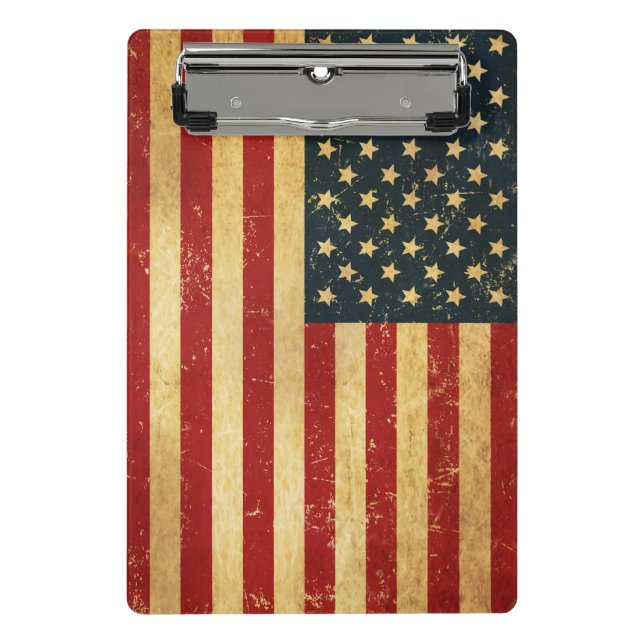 Mini Prancheta Bandeira do USA Vintage Grunge (Frente)