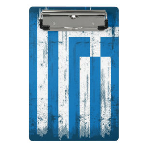 Mini Prancheta Bandeira grega do grunge