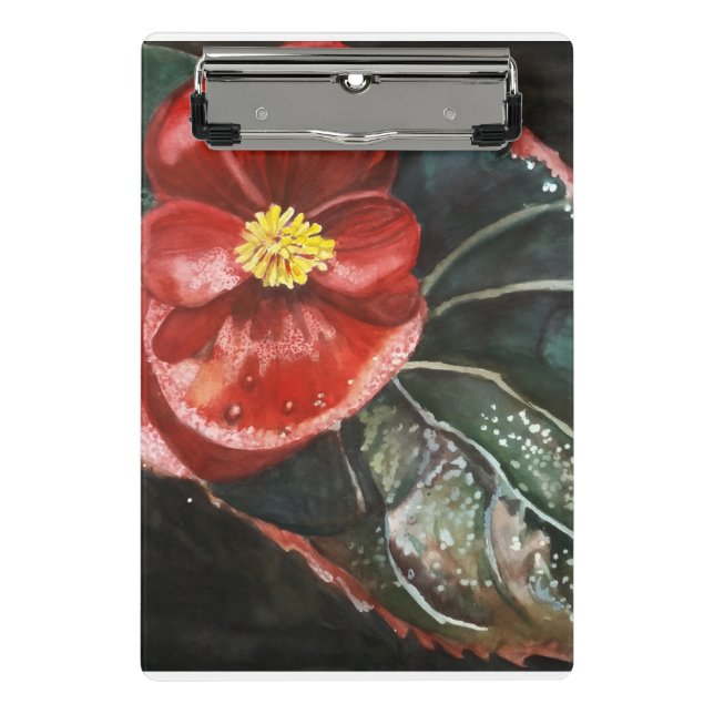 Mini Prancheta Begonia Escura na Aquarela (Frente)