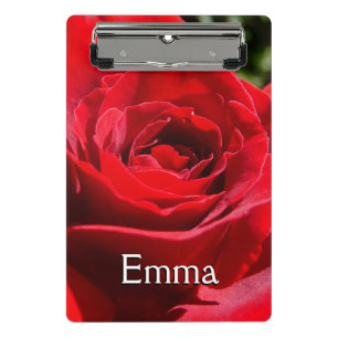Mini Prancheta Bela Flor Rosa Vermelha Brilhante