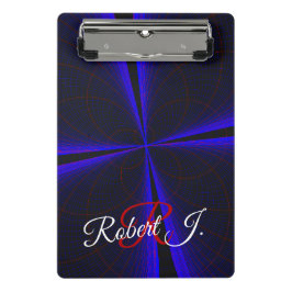 Mini Prancheta Blue Accent Clover Leaf Geometric Mini Clipboard