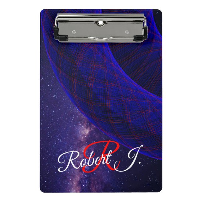 Mini Prancheta Blue Donuts In Outer Space Mini Clipboard (Frente)