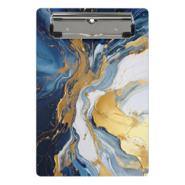 Mini Prancheta Bold Lava Flow in Gold and Blue