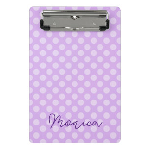 Mini Prancheta Bolinhas de Lavanda Pálida Personalizada