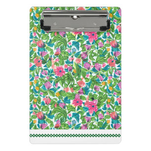 Mini Prancheta Bonito padrão floral cor-de-rosa verde folhas mode