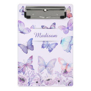 Mini Prancheta Borboletas de Aquarela Flores Selvagens Jardim Lil