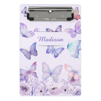 Mini Prancheta Borboletas de Aquarela Flores Selvagens Jardim Lil