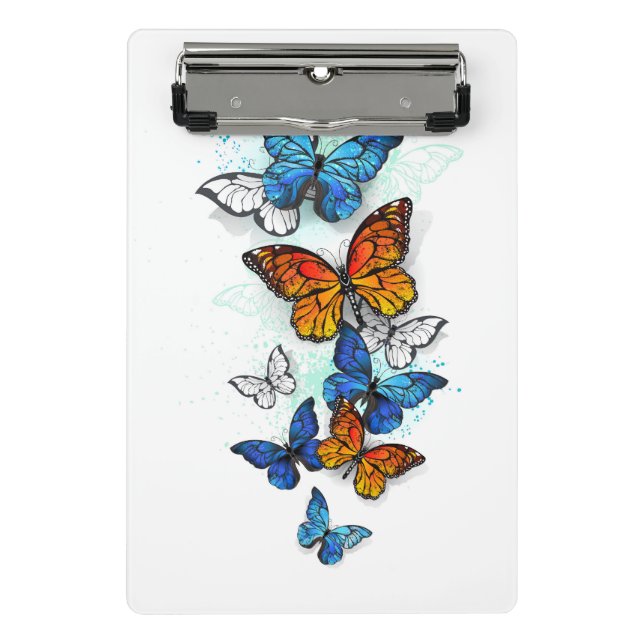 Mini Prancheta Borboletas voadoras Morpho e Monarca (Frente)