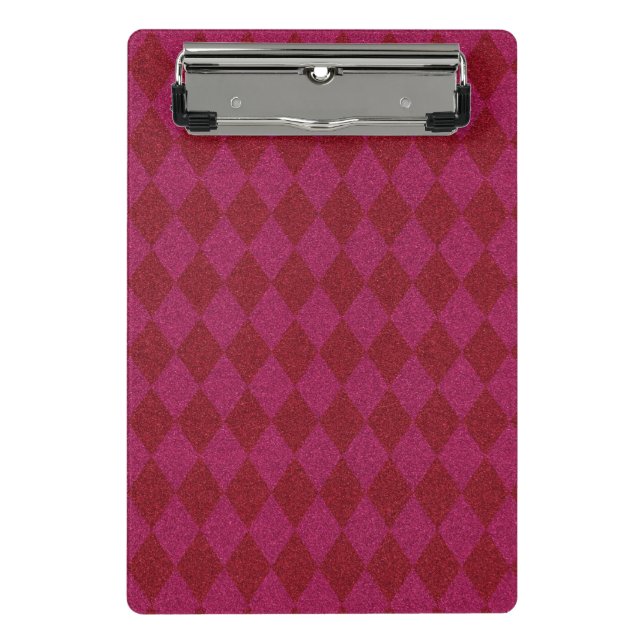 Mini Prancheta Brilho de Diamante Rosa e Vermelho (Frente)