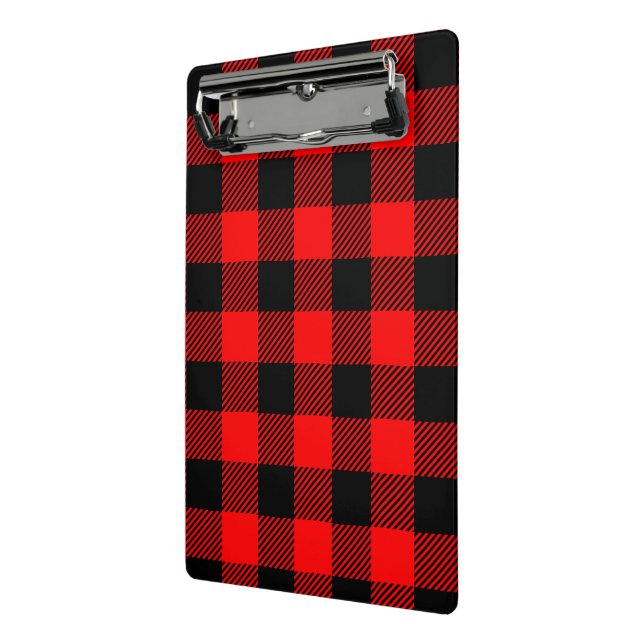 Mini Prancheta Buffalo Check Red and Black Lumberjack Xadrez Deco (Angulado2)