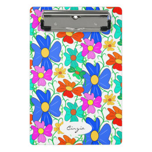 Mini Prancheta Caderno com padrão floral