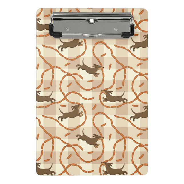 Mini Prancheta cães afortunados com fundo das salsichas (Frente)