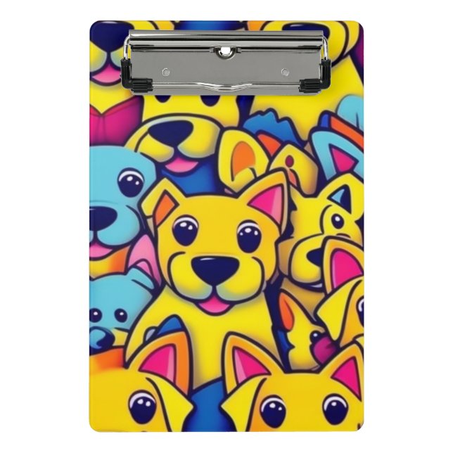 Mini Prancheta Cães bonitos e coloridos cães felizes (Frente)