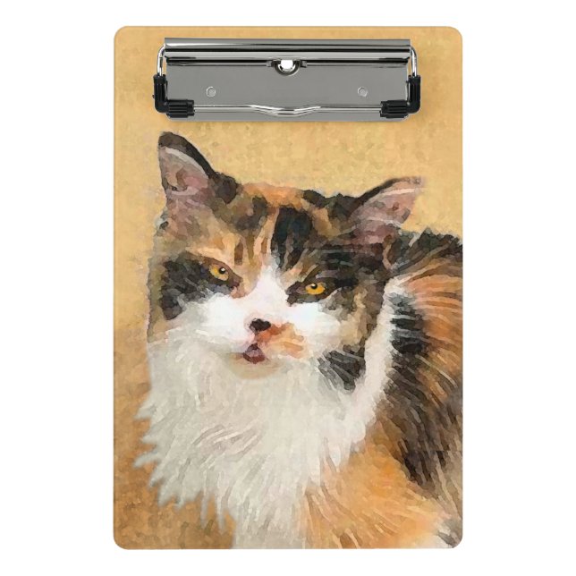 Mini Prancheta Calico Cat Painting - Gato Original Bonito (Frente)
