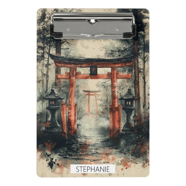 Mini Prancheta Caminho de Torii Nebuloso Aquarela (Frente)