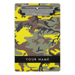 Mini Prancheta Camuflagem amarela e castanha Seu nome Personaliza