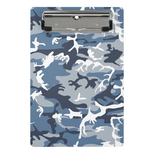 Mini Prancheta Camuflagem Azul de Neve de Inverno, Militar, Exérc (Frente)