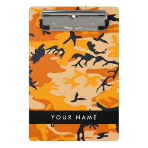 Mini Prancheta Camuflagem Laranja Seu nome Personaliza