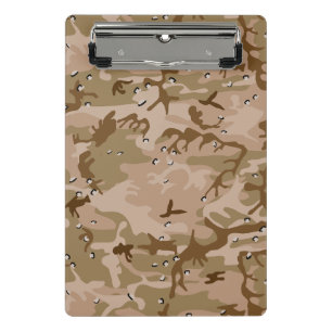 Mini Prancheta Camuflagem no Deserto Com Seixos, Militar, Exércit