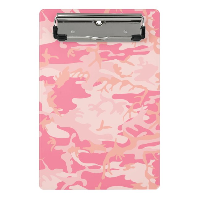 Mini Prancheta Camuflagem Rosa, Militar, Exército (Frente)