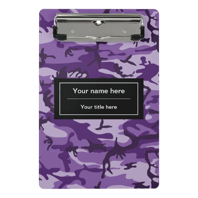 Mini Prancheta Camuflagem Roxa, Camuflagem, Militar, Exército (Frente)