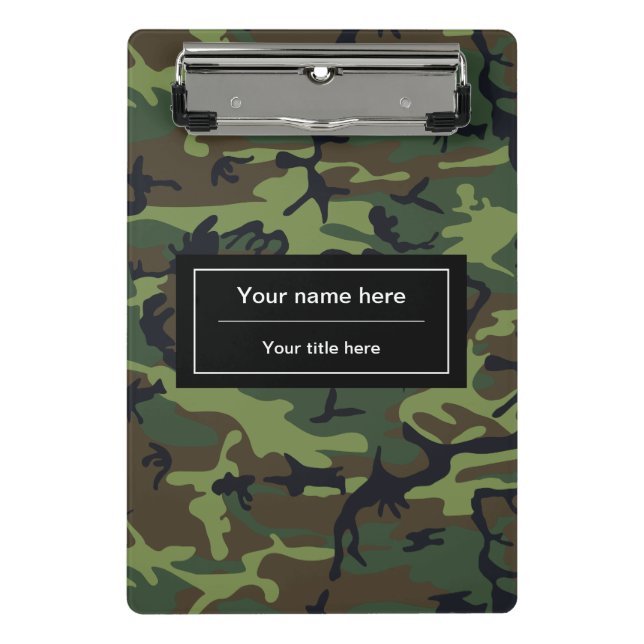 Mini Prancheta Camuflagem Verde, Camuflagem, Militar, Exército (Frente)
