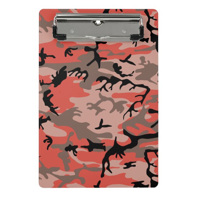 Mini Prancheta Camuflagem Vermelha e Marrom, Militar, Exército (Frente)
