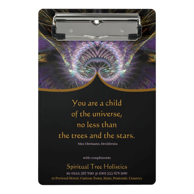 Mini Prancheta Carta Holística da Árvore Espiritual (Frente)