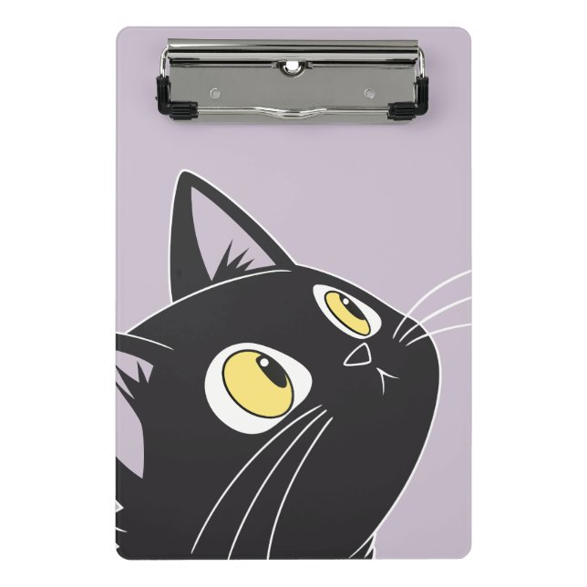 Mini Prancheta Cartoon de Gato Preto Cinto - Área de Transferênci (Frente)