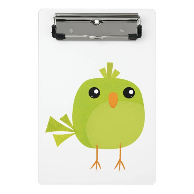Mini Prancheta Cartoon de Pássaro Verde (Frente)