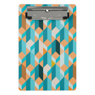 Mini Prancheta Cerceta e teste padrão alaranjado das formas