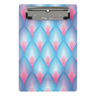 Mini Prancheta Cerceta e teste padrão cor-de-rosa da pétala