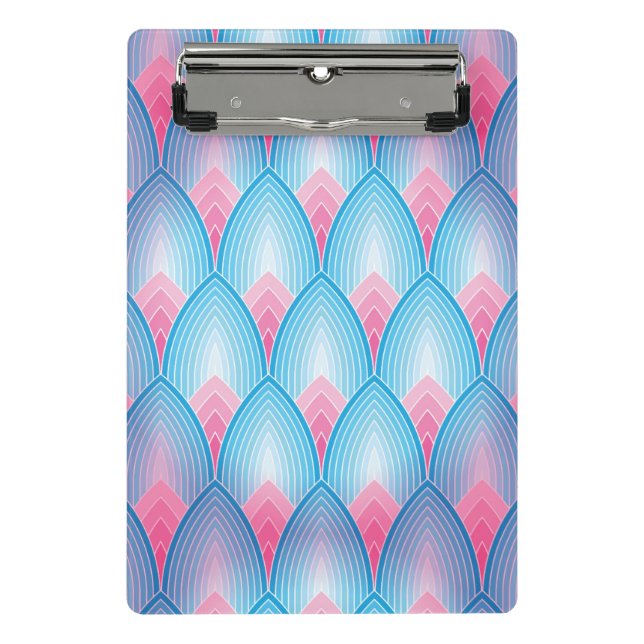 Mini Prancheta Cerceta e teste padrão cor-de-rosa da pétala (Frente)