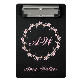 Mini Prancheta Cerejeira Rosa Blossom Monograma Molho Floral Femi