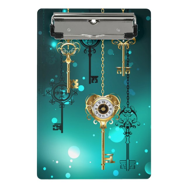 Mini Prancheta Chaves de Esqueleto Anticas em Fundo Verde (Frente)