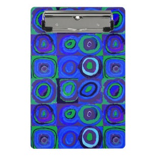 Mini Prancheta Círculo Quadrado do Kandinsky Farbstudie Blue Quad