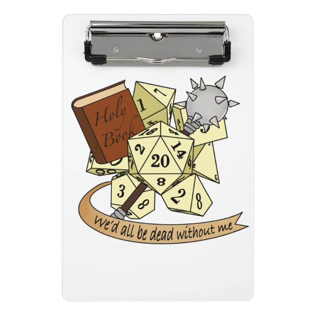 Mini Prancheta Cleric Dice Design (Frente)