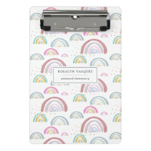 Mini Prancheta Clipboard Personalizada com Padrão Cheio do Arco-Í