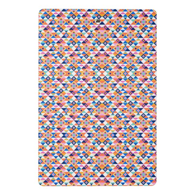 Mini Prancheta Clipboard with vibrant geometric pattern  (Verso)