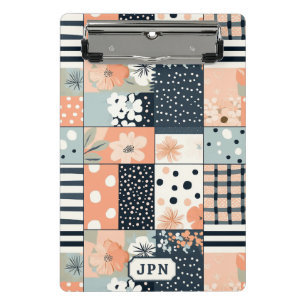 Mini Prancheta Colcha Floral de Remendo Vintage em Tom Pastel Sua