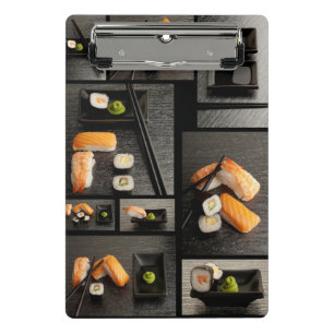 Mini Prancheta Coleção do sushi no fundo preto